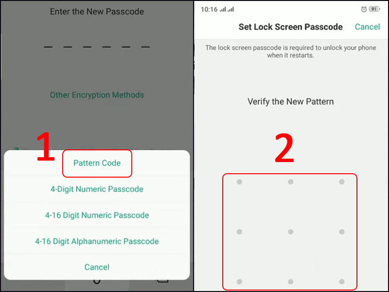 Chọn kh&oacute;a bằng h&igrave;nh vẽ v&agrave; đặt mật khẩu